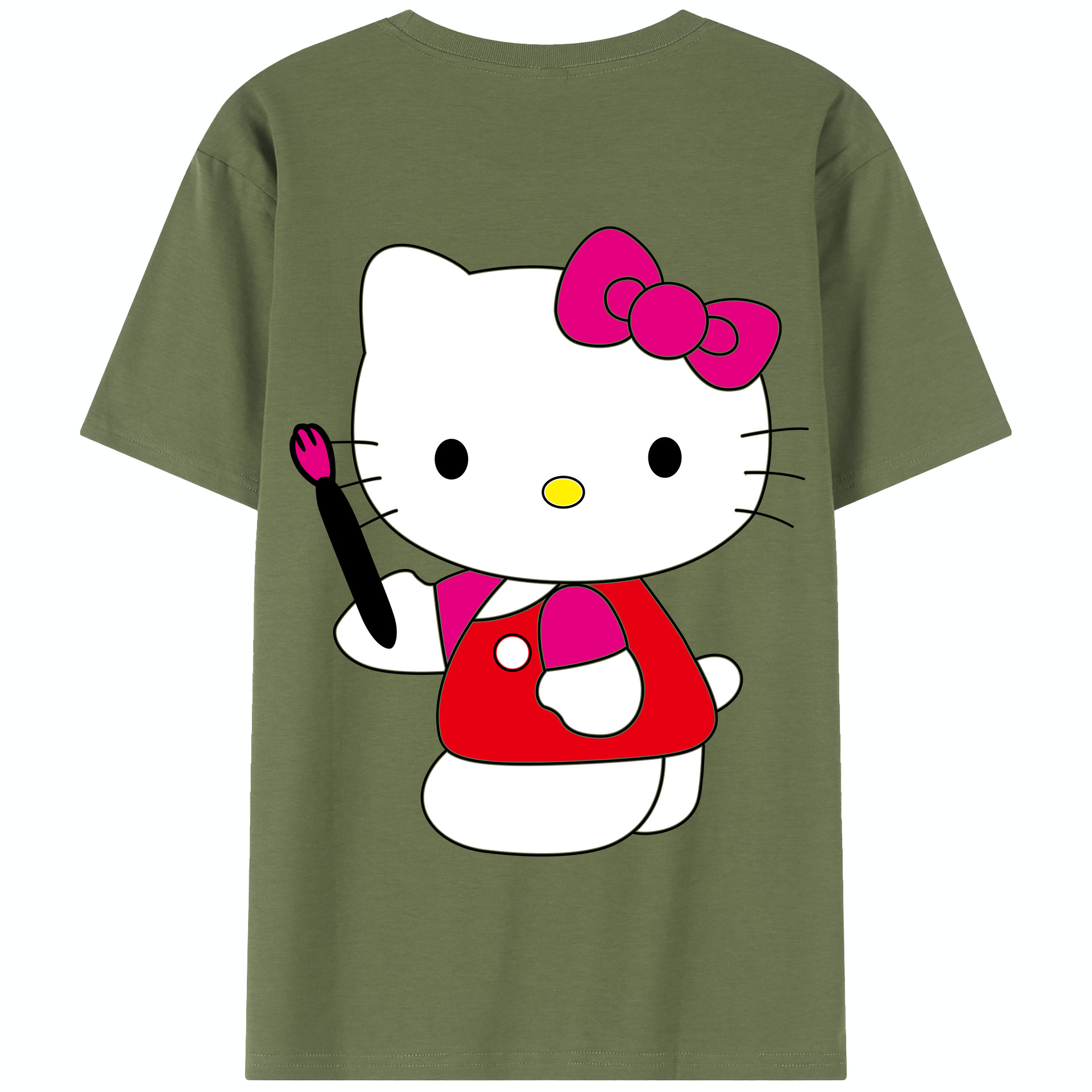 （画像用） Hello Kitty ハローキティ 綿100％半袖Tシャツ（背面プリント）